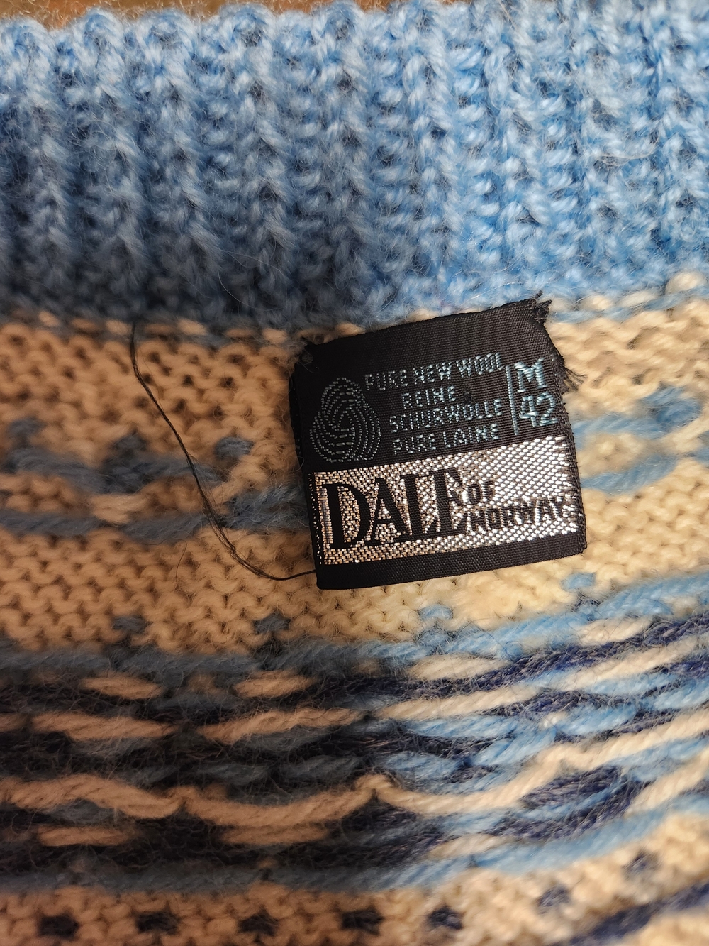 Dale of Norway Light Blue and White Fair Isle Wool Cardigan - Picture 8 of 14